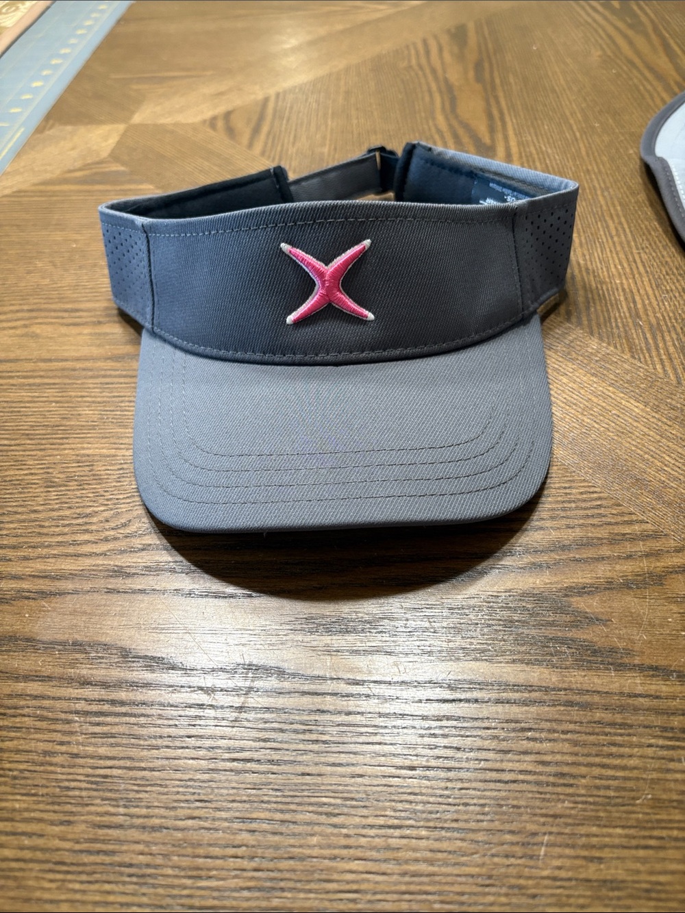 NEW Men's Gray Visor with Pink Logo - Performance Sun Visor